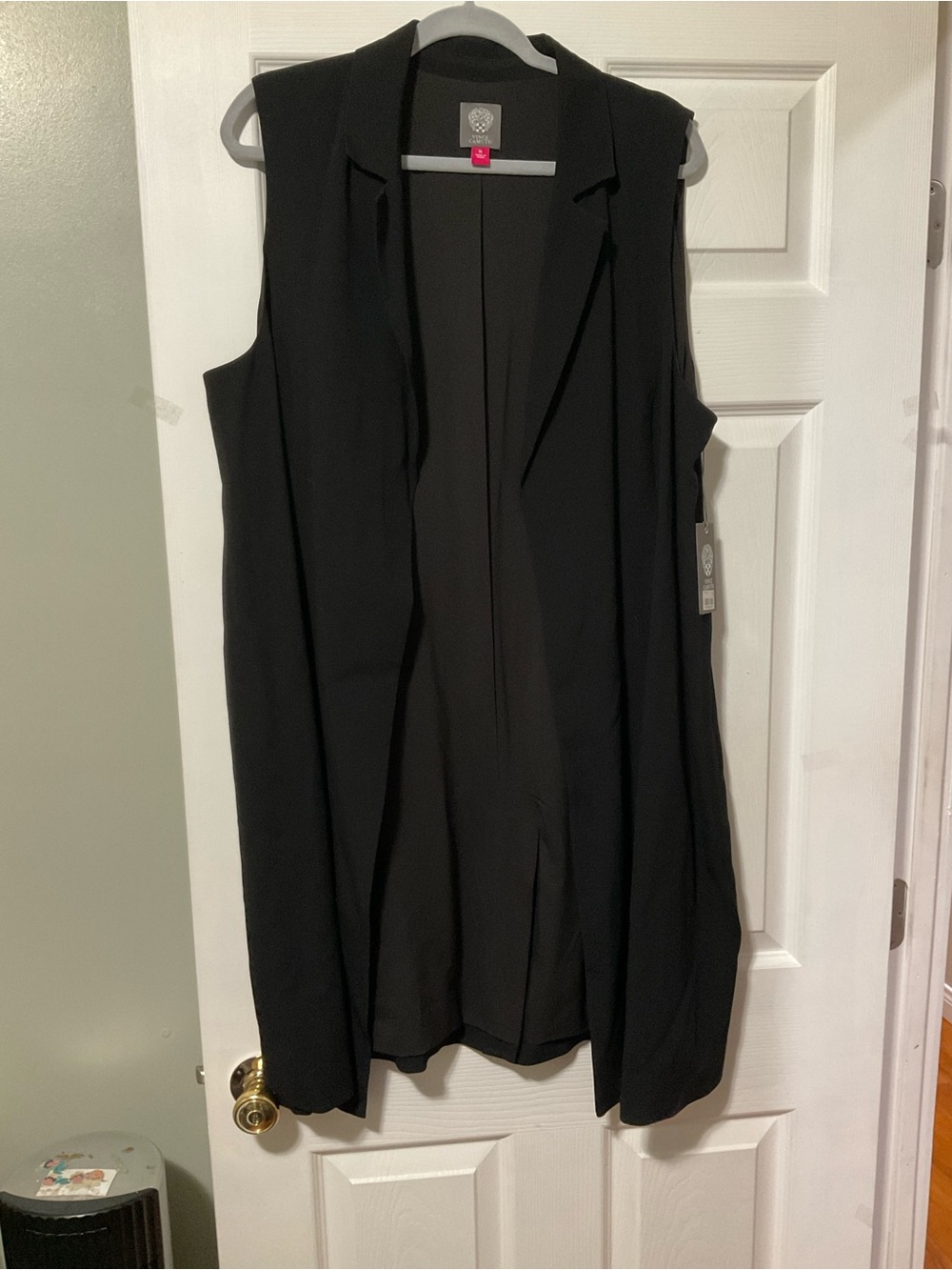 Vince Camuto Black Sleeveless Long Vest